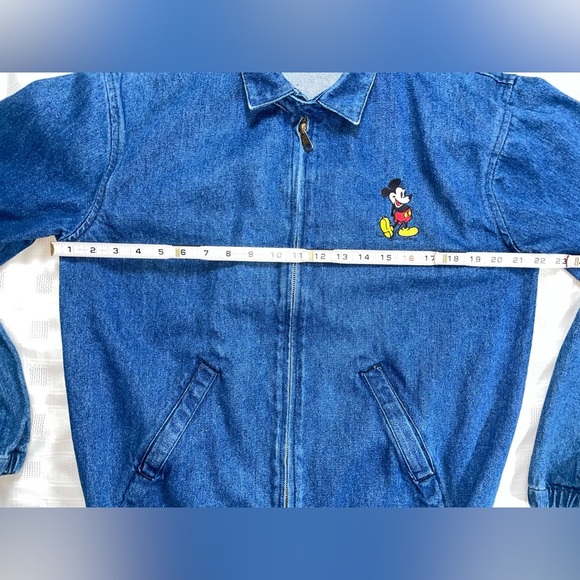 Vintage Chalk Line Mickey Mouse Denim Jacket Medium | Retro Disney Zip Up Size M - Picture 14 of 15